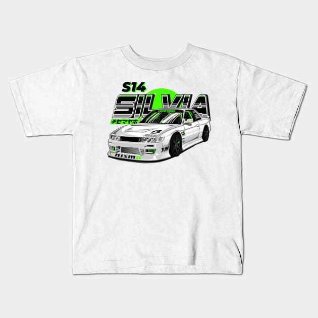 S14 Silvia Kids T-Shirt by MOTOSHIFT